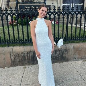 Meshki Emery Lace Halter Maxi Dress